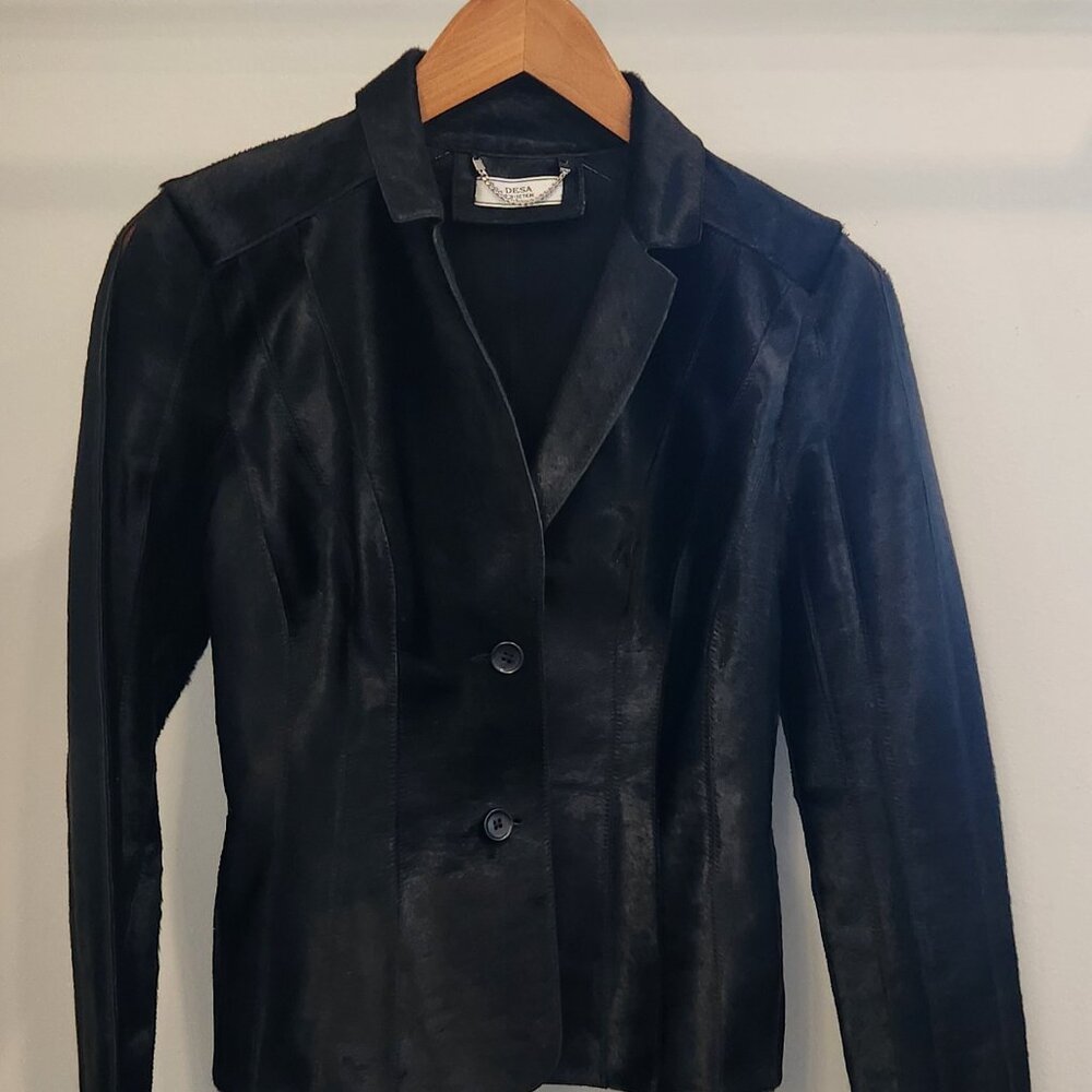 DESA Blazer Calfskin Suede Size 2 (EU 36) Black